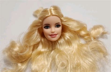 BARBIE HEAD ONLY BLONDE GOLD MAKEUP PALE SKIN FOR REPLACEMENT OR OOAK DOLL EBay