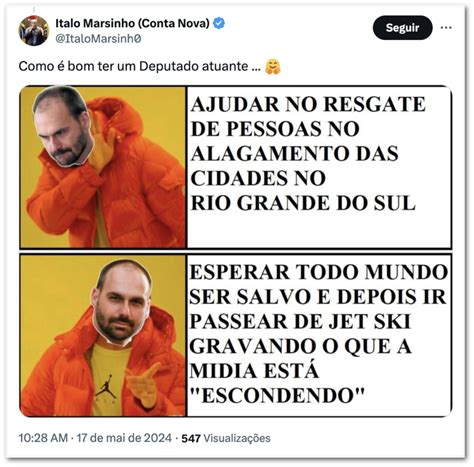 Eduardo Bolsonaro pilota jet ski no RS e é criticado nas redes