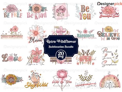 Retro Wildflower Sublimation Bundle Wildflower Png Best Quality