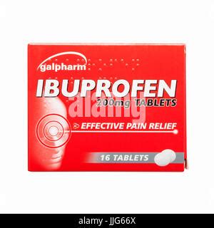 Box Of Ibuprofen Pain Killers Stock Photo Alamy