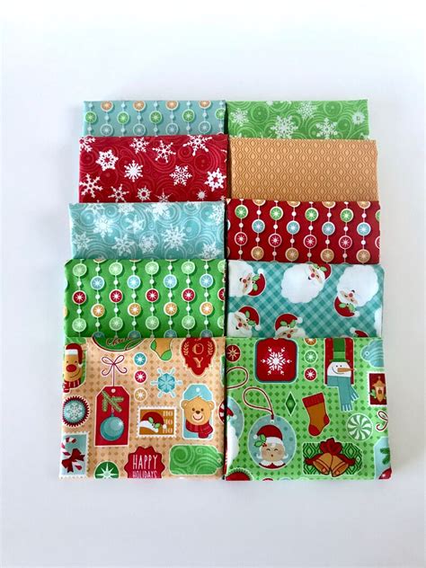 Christmas Bundle Of 10 Fat Quarters Christmas Fat Quarter Etsy