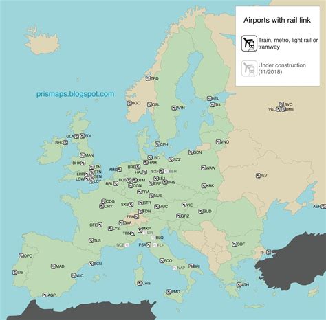 International Airports In Europe Map