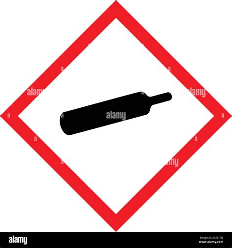 Classic Ghs Compressed Gas Hazard Warning Alert Attention Danger Sign In Red White Diamond