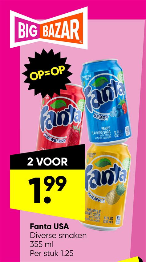 Fanta Usa Diverse Smaken Ml Aanbieding Bij Big Bazar