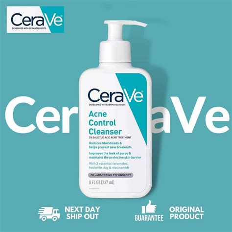 Cerave Acne Control Cleanser 237ml Acne Foaming Cream Cleanser And Gel