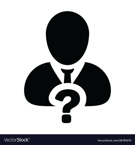 Query Icon Question Mark With Male User Person Vector Image