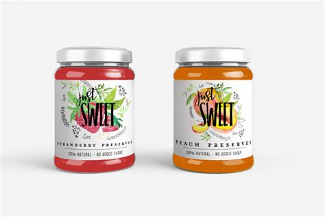 Strawberry and Peach Jam Packaging on Behance