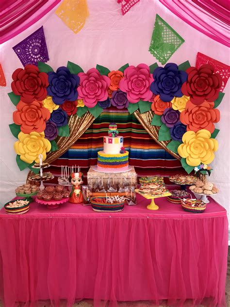 Fiesta Themed Dessert Table Mexican Birthday Parties Mexican Party