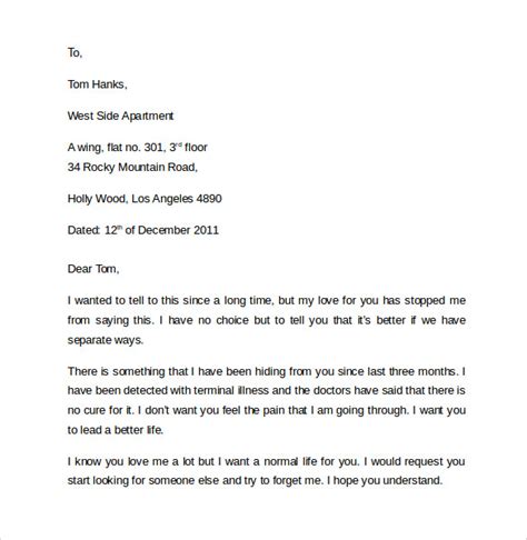 FREE 13 Sample Breakup Letter Templates In PDF Word