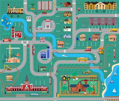 City Map For Kids - Cities And Towns Map