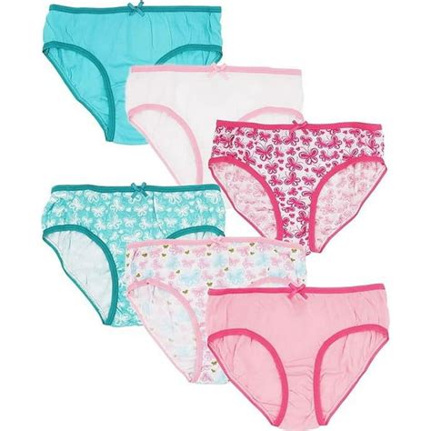 Miss Popular Girls 6 Pack Soft Cotton Underwear Tagless Basic Panty Briefs Sizes 2t 1416