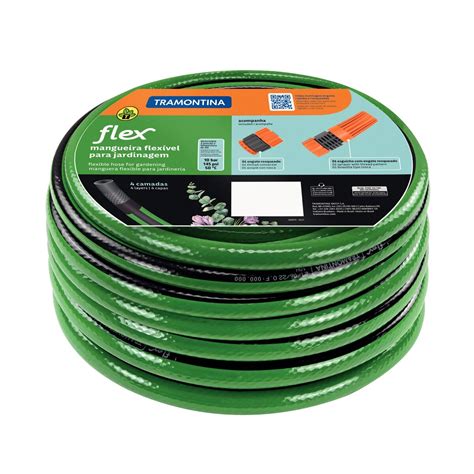 Mangueira Flex Para Jardim Tramontina Verde Faixa Preta Em Pvc