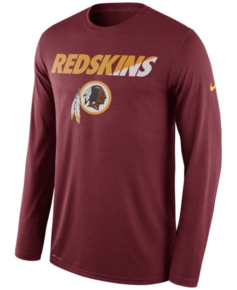 Nike Mens Long Sleeve Washington Redskins Legend Staff Practice T