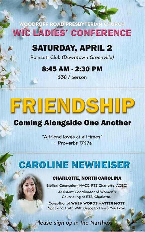 Ladies Spring Bible Conference — Woodruff Road Presbyterian Church In