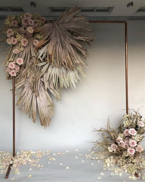 Dried Palm Leaf Wedding Backdrop Wedding Modern Boho Wedding Floral