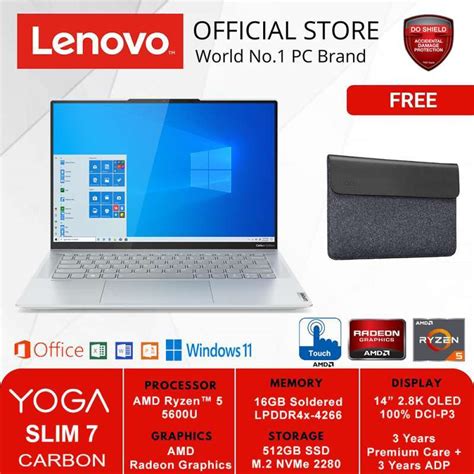 Jual LENOVO YOGA SLIM 7 CARBON 14ACN6 6SID GREY AMD R5 5600U 16GB 1TB