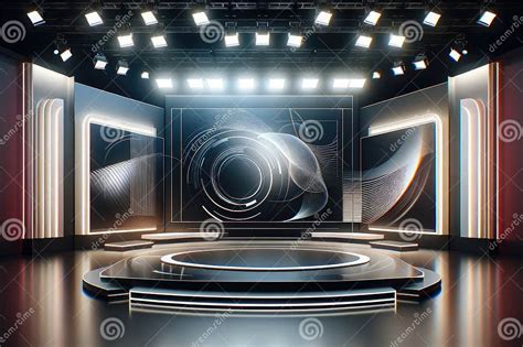 Sleek TV Studio Background Design Stock Image - Image of video, media ...