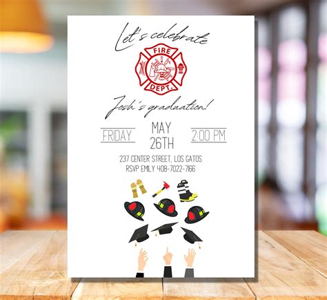 Fire Academy Graduation Party, Firefighter Graduation Invitation ...