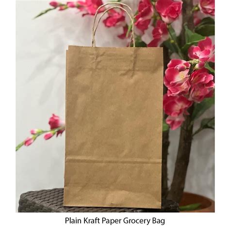 Brown Plain Kraft Paper Grocery Bag Loop Handle Capacity 1 5 Kg At