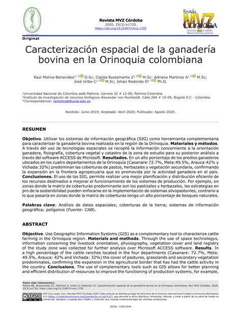 PDF Caracterización espacial de la ganadería bovina en la Orinoquia