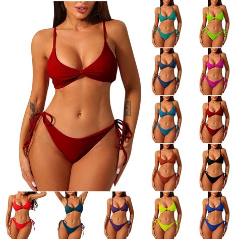 BiZtdJrK Spring Savings 2 Piece Bikini Sets For Women Tummy Control