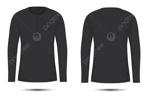 Gambar Mockup Kaos Lengan Panjang Hitam Tampak Depan Dan Belakang ...