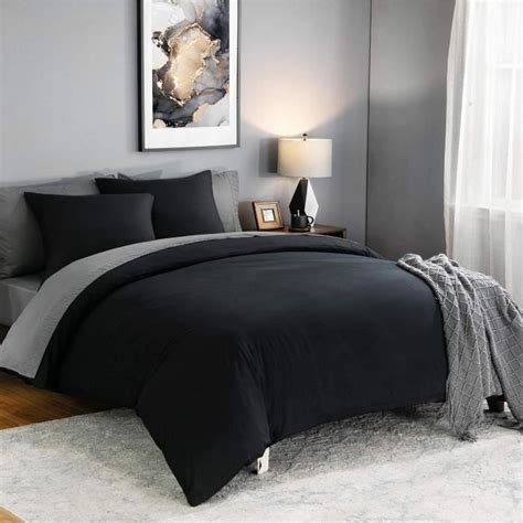 Housse De Couette X Noir Parure De Lit Adulte En Microfibre