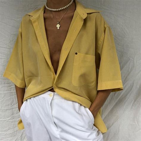 Vintage Yellow Shirt For Women Affordable Price