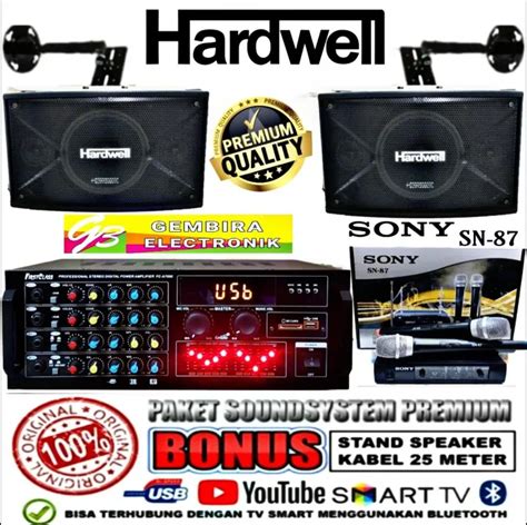 PAKET KARAOKE SPEAKER HARDWELL 10 INCH DAN AMPLI FIRSTCLASS BLUETOOTH