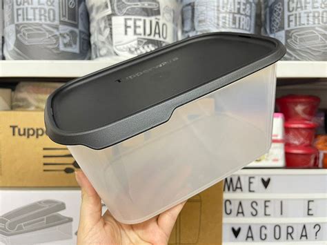 Tupperware Toque Touch Fresh Retangular L Tampa Preta M E