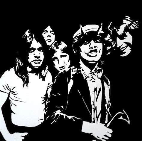 Ac/dc Acdc Ac / Dc Hard Rock Band Portrait Painting T-Shirt for Sale by ...