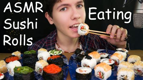 АСМР ИТИНГ 🥢 СУШИ 🍣 РОЛЛЫ Eating Sounds Asmr 🍣 Sushi 🥢 Rolls Еда