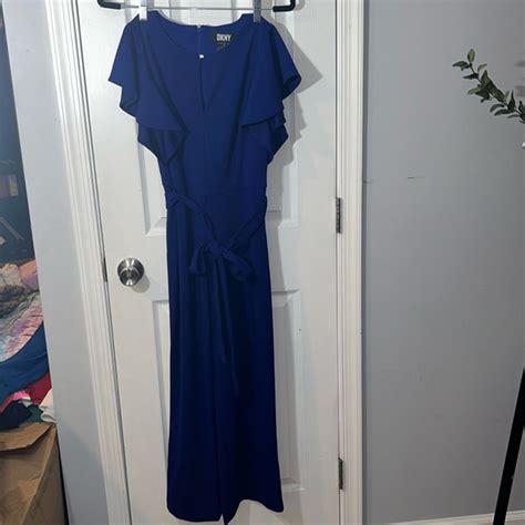 Dkny Pants Jumpsuits Royal Blue Jumpsuit Poshmark