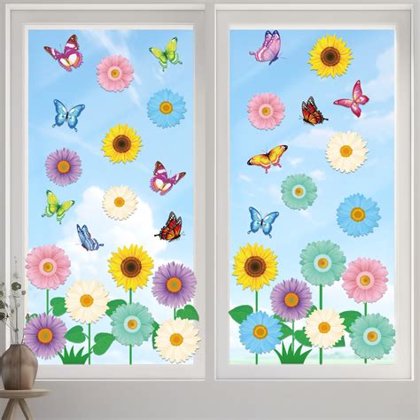 Amazon Spring Window Clings Flowers Stickers Plants Window