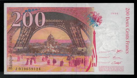 200 Francs Eiffel 1996 J Eurocollection Shop