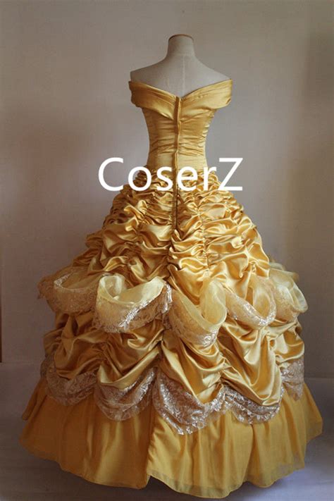 Custom Deluxe Princess Belle Dress, Belle Yellow Dress Cosplay Costume – Coserz