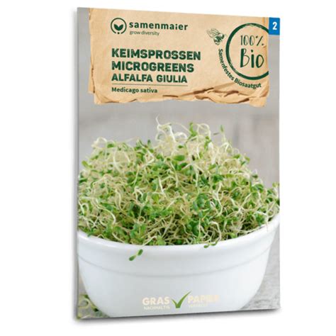 Bio Saatgut Keimsprossen Microgreens Alfalfa Giulia Tomatenzauber De