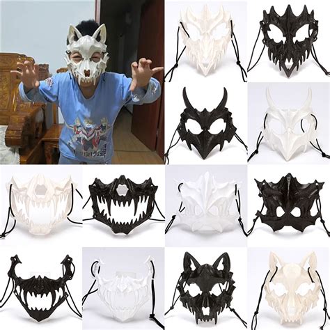 Anime Dragon God Skeleton Cosplay Skull Mask Adult Unisex Plastic Face