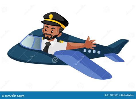 Pilot Vector Cartoon Illustration Stock Vector Illustration Of