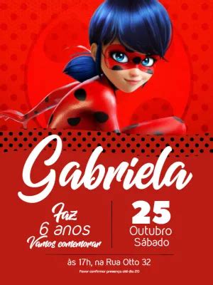 Ladybug Convite De Anivers Rio Edite Gr Tis Nosso Editor Online