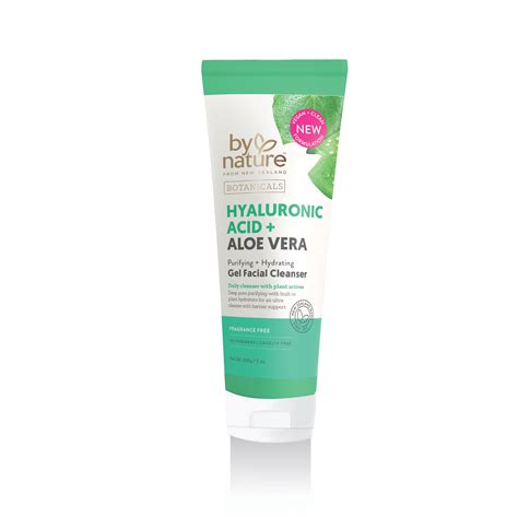 By Nature From New Zealand Hyaluronic Acid Aloe Vera Purifying And Hydrating Gel Facial Cleanser