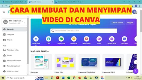 Cara Membuat Dan Menyimpan Video Di Canva Youtube