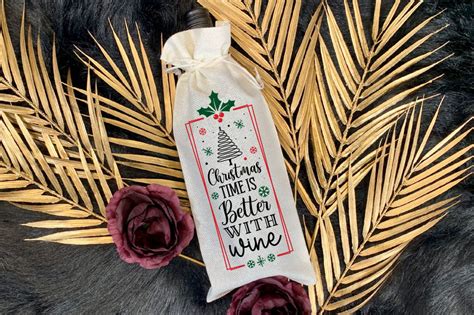 Christmas Wine Bag Svg Bundle So Fontsy