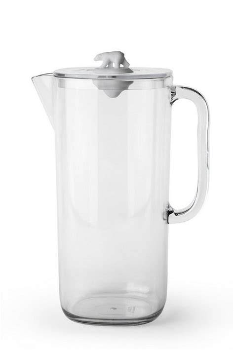 Qualy Design Wasserkaraffe Polar Bär Wasserkrug Mit Deckel Eisbär 1 Tlg Kunststoff