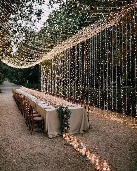 Dinner Table Setup Fairy Lights 36 ShaadiWish