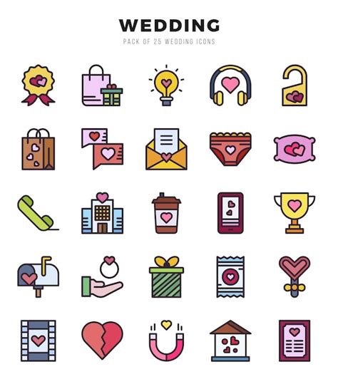 El Paquete De Iconos De Bodas Es Un Conjunto De Iconos Lineales De