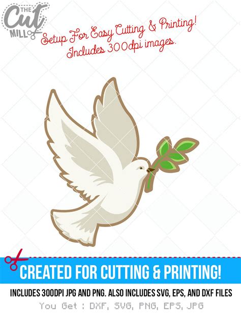 Dove Svg Dove Dxf Religion Cut File Cutting Files Clip Etsy