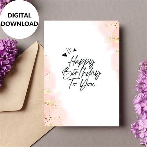 Digital Birthday Card Greeting Card Printable Printable Birthday Card E