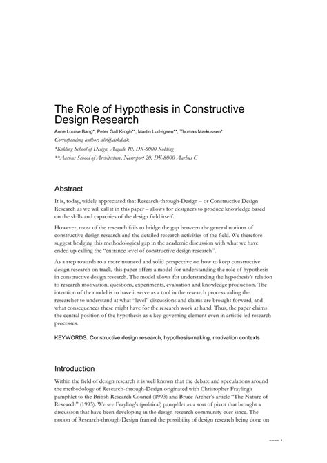 Hypothesis In Research