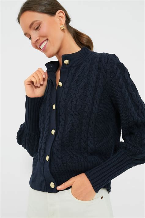 Navy Cotton Colette Cardigan Tuckernuck In 2024 Knitting Women